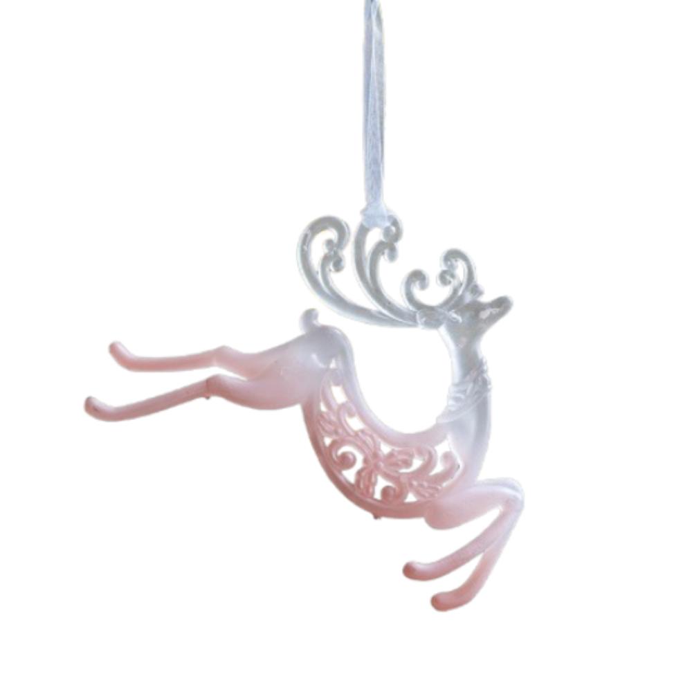 

2pcs Pink Transparent Xmas Tree Hanging Ornaments Merry Christmas Decor Home Desktop Decoration Style 6