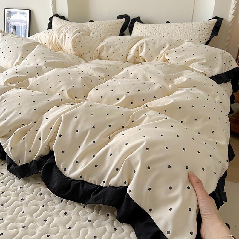 Li Lang Hepburn Style Floral Ruffle 4-Piece Bedding Set