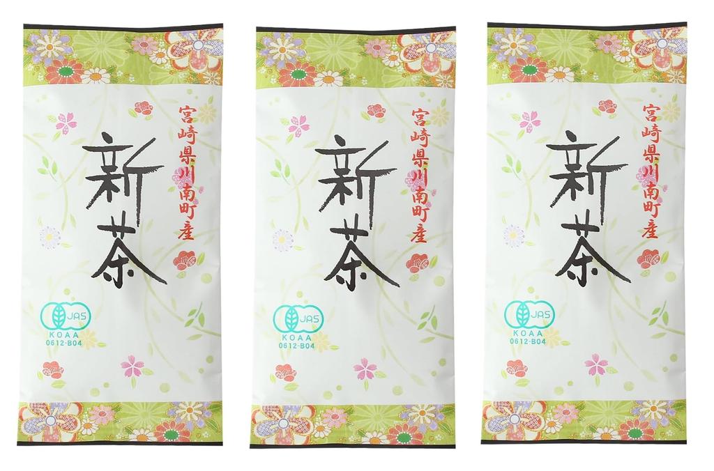 Miyazaki Economic Federation Direct Newly Grown Organic Sencha 100g x 3 Natural Flavor Sales (Green Tea), Bags,