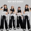 Girls Jazz Dance Outfit Black Crop Top Pants Set Streetwear Performance Costume Kids