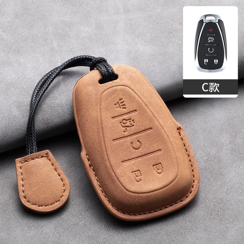 Premium for Nappa Leather Key Cover for Chevy Malibu XL Equinox Blazer Camaro Car Keys