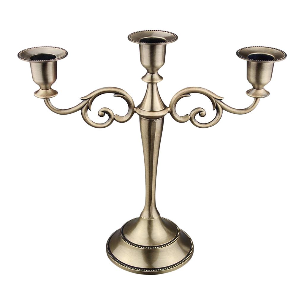 

European Candle Holder Candlestick for Dinner Wedding Decor бронзовый
