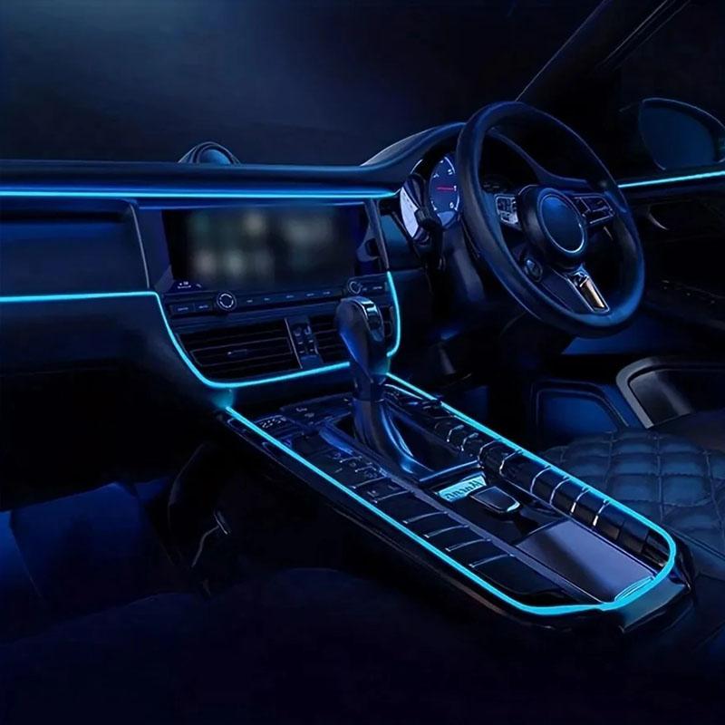 1M/3M/5M LED Car Interior Decoration Light EL Wiring Neon Strip For Auto DIY Flexible Ambient Light USB Party Atmosphere Lamp