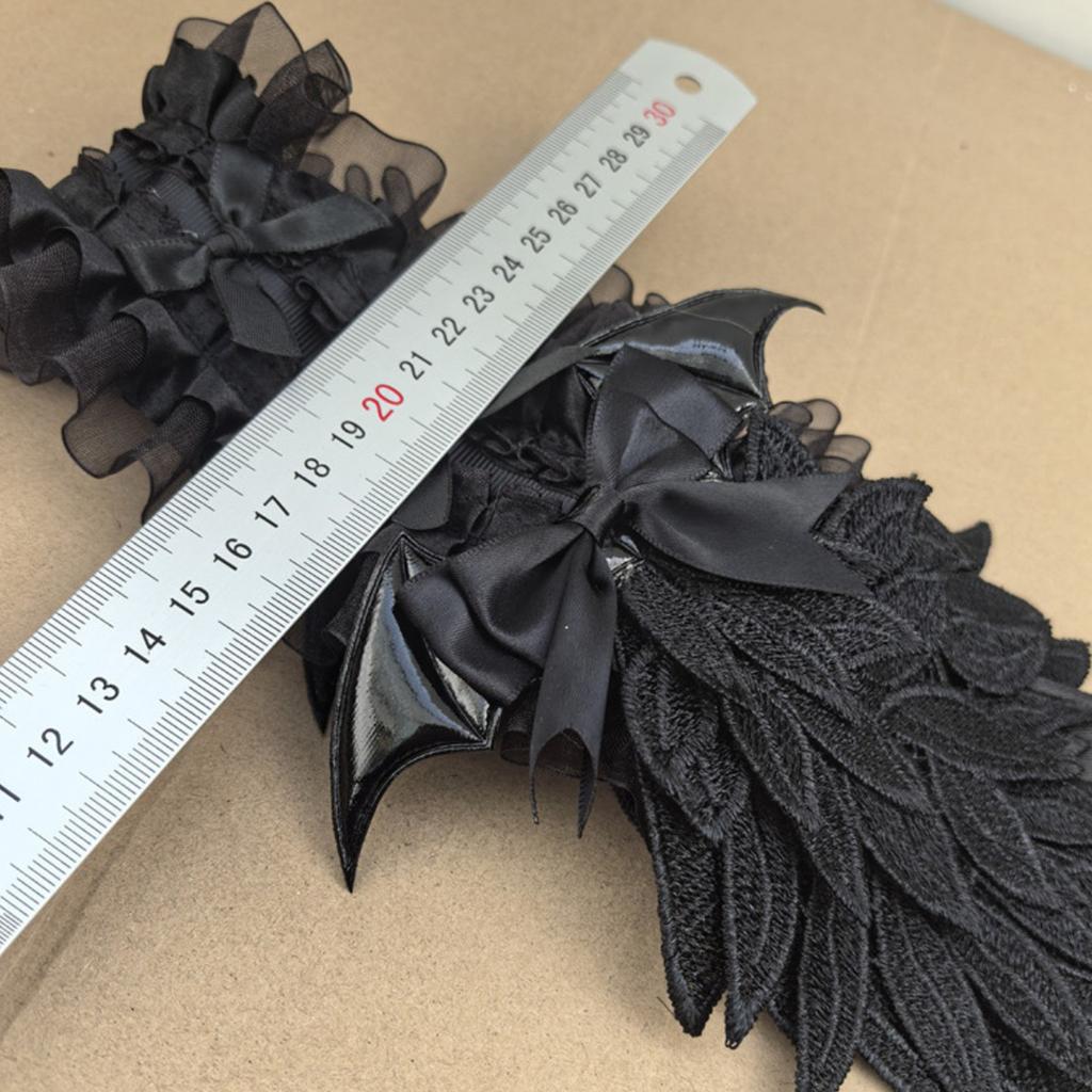 Elegant Lolita Headband Featuring Winged Lace Bowknot Vintage Style Headwear Accessory for Cosplay and Daily Wear