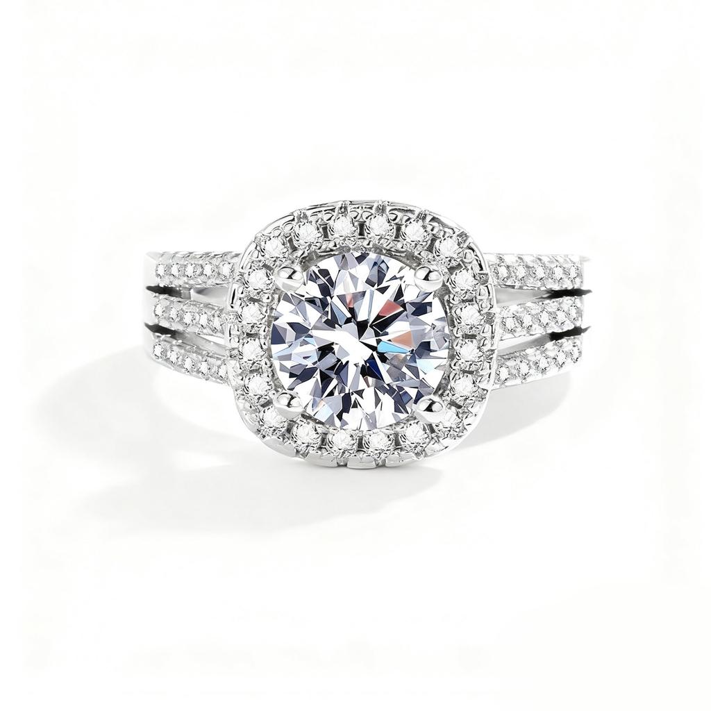 2Ct Silve Gorgeous Shiny Zircon Stone Ring For Women Engagement Wedding Luxury High Quality Fine Jewelry