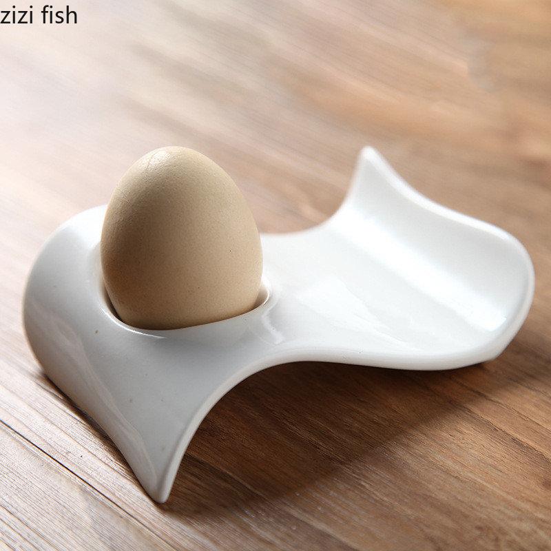 Pure White Ceramic Plate Egg Tray Egg Cup Egg Rack Storage Tray Kitchen Storage Tableware Specialty Plates Dish Dessert Bowl