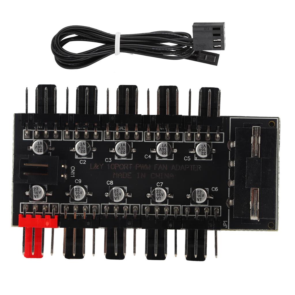 10 channel Computer Chassis Motherboard 4Pin PWM Cooling Fan Hub Set Line Board