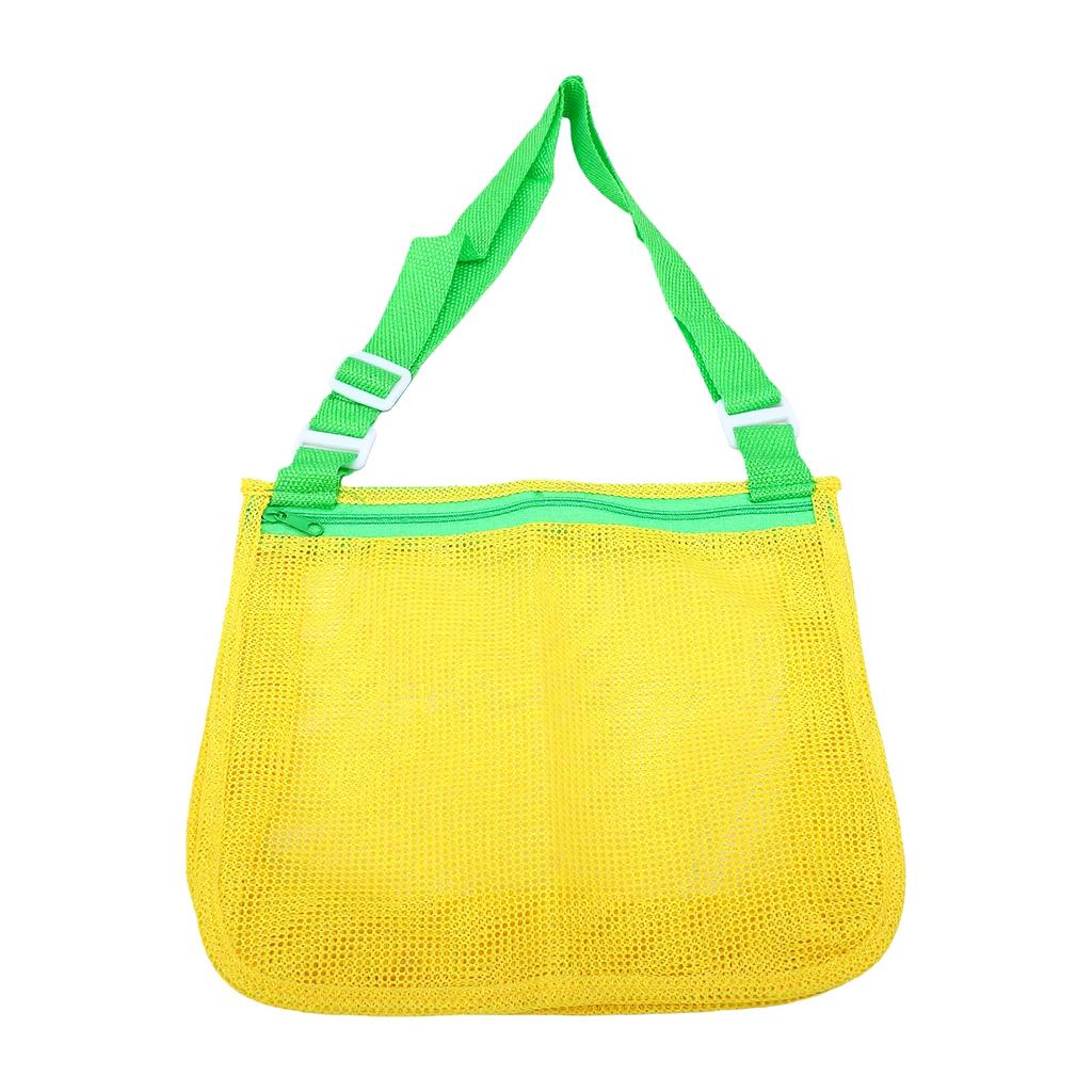 Bolsa de Praia de Rede para Crianças Sacos para Brinquedos de Areia e Coleta de Conchas Bolsa de Armazenamento Portátil com Alças de Transporte Ajustáveis