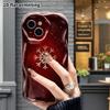 Phone Case: 2D Flat Design, Fits iPhone 12, 13, 14, 15, 16, 17, 18 Pro, Phone Decoration, Gold Glitter Snowflakes, Perfect for Halloween and Christmas