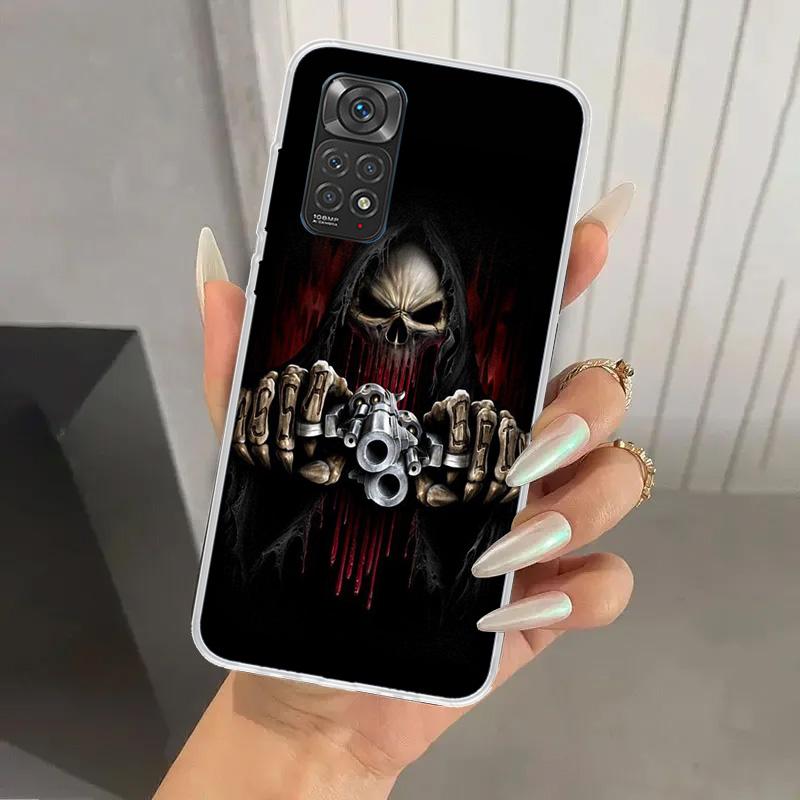 Reaper Skull Skeleton Gun Phone Case for Xiaomi Redmi Note 15 14 14S 13 12S 12 Pro 11S 11 Plus 11T 11E 10S Soft Funda Print Shel
