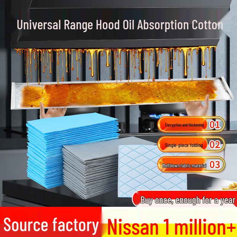 

Universal Thickened Range Hood Oil Absorption Cotton Sticker: Kitchen Oil Collection Tray Blue 7x90 [10 pcs]