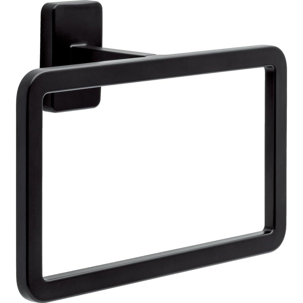 

Matte Black Towel Ring Durable Wall-Mounted Towel Holder Space Saving Bath Accessory Rust Resistant Easy Install Complete United States