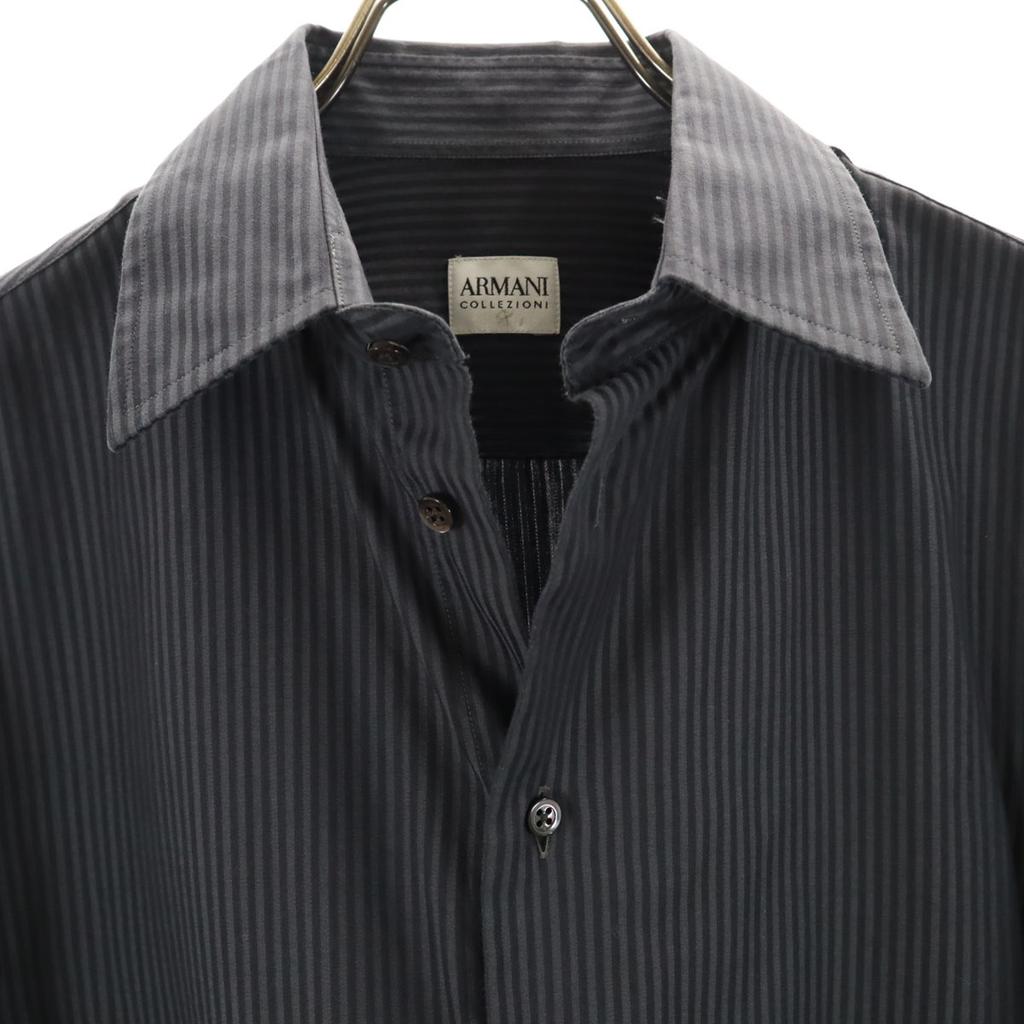 Armani Collezioni Striped Pattern Long Sleeve Cotton Shirt 39 Men's Used