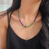 Retro New Niche Design Dark Blue Natural Lapis Lazuli Natural Chalcedony Contrasting Collarbone