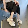 Japanese Small Leather Shoes Women's Summer New British Style Round Head Cute Soft Girl Versatile Bow Platform Shoes