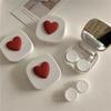 Women Mini Lovely Eyes Contact Lens Container Box Bag Travel Kit 2025 Girl Cute Heart Contact Lens Case Box With Mirror