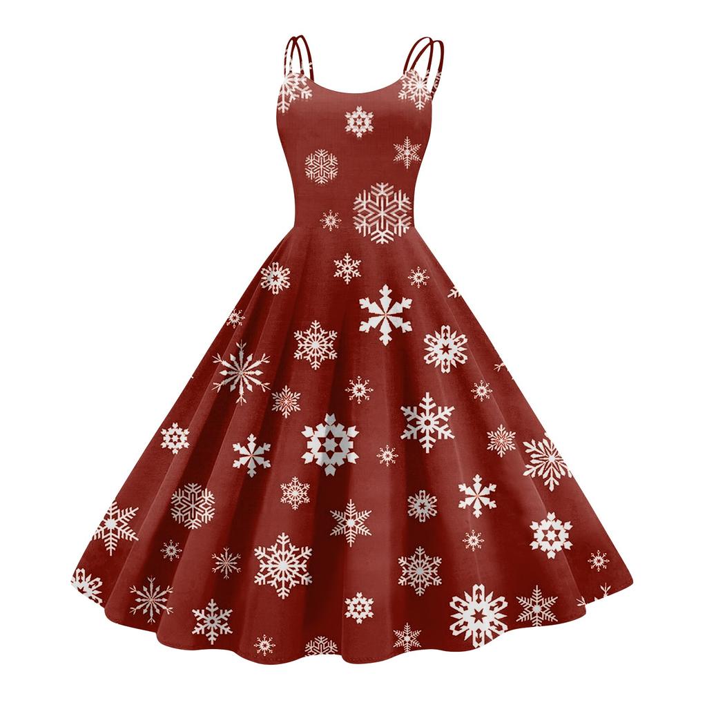 Damenmode Sexy trägerloses Gothic Cocktailkleid mit Weihnachtsgrafik, bedruckt, Vintage, lange Kleider