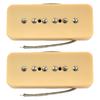 Musiclily Pro Alnico 5 P90 Soap Bar Pickup Single Coil Neck Bridge PU Set for Electric Guitar Cream P90-BLA