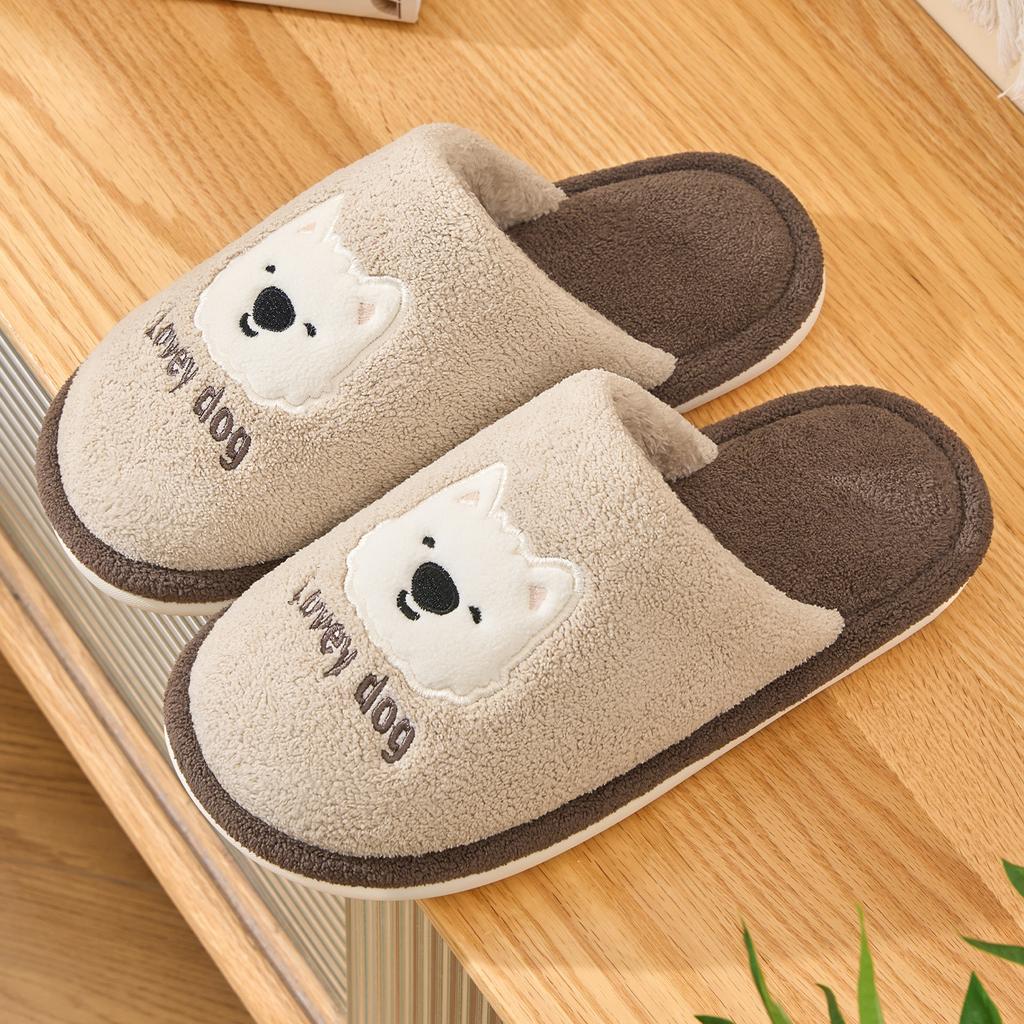 Cute Cartoon Cotton Slippers Autumn and Winter New Indoor Home Couple Thick-soled Warm Plush Cotton Shoes