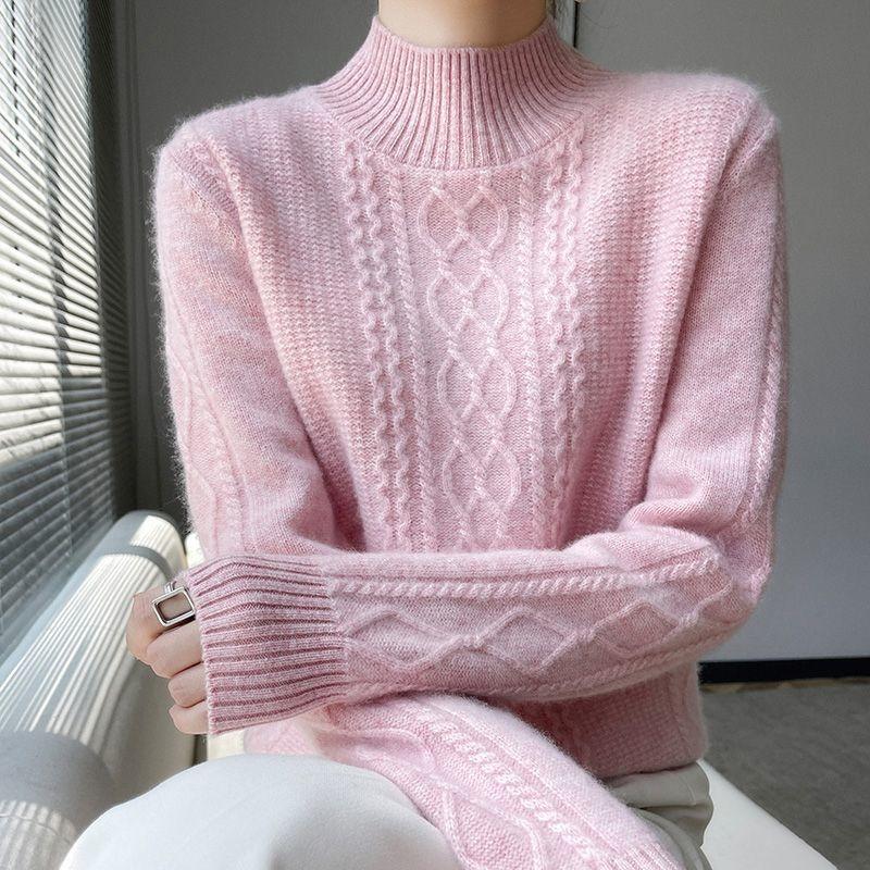 Women's Plus-Size Knitted Sweater Autumn Winter Upper Garment Turtleneck Base Layer