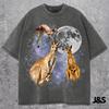 Three Kangaroo Retro Graphic Tshirt, Vintage Aussie Wildlife Moon Shirt, Oversized Animal Tee, Funny Outback Top, Gift for Him Her