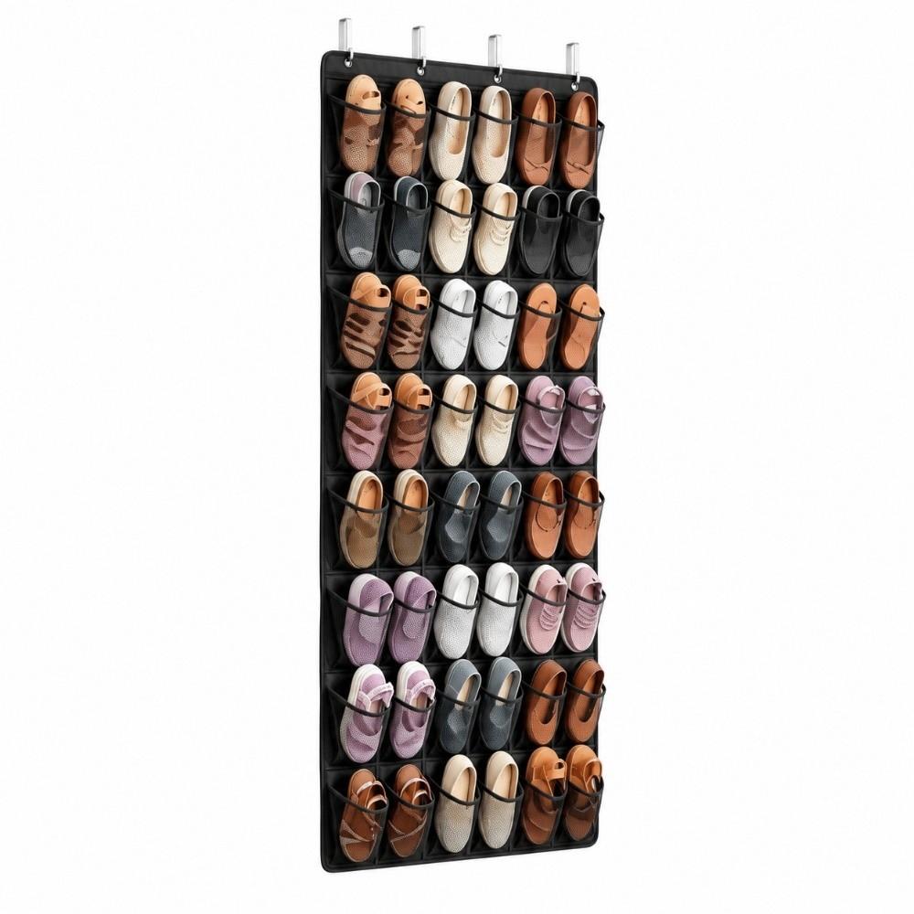 Breathable Over The Door Shoe Organizer Mesh Pockets Hanging Shoe Rack  Door Behind