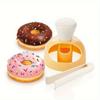 1 set de découpoirs à donuts en plastique avec pince à tremper, Outils de cuisson à donuts DIY antiadhésifs pour usage domestique, Emporte-pièce à biscuits, Tampon à biscuits