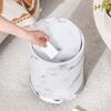Marble Trash Bin Household Trash Bin Double Layer Household Trash Can Rolling Garbage Bin Removable Inner for Bedroom Home
