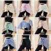 Versatile Ice Silk Yoga Shawl with Sun Protection & Hip-Covering Skirt Flap