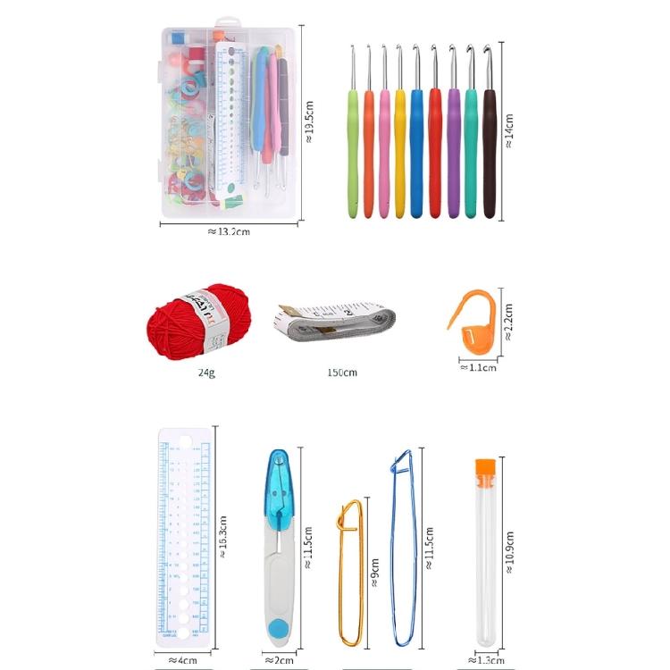 Ergonomic Crochet Hook Set with Crochet Knitting Accessories for Beginner Hobbyist Adult Knitting Crocheting Project