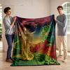 Whimsical Floral Design with Flowing Patterns and Vibrant Earthy Tones. for All Seasons Blanket Lunch Break Throw Gift
