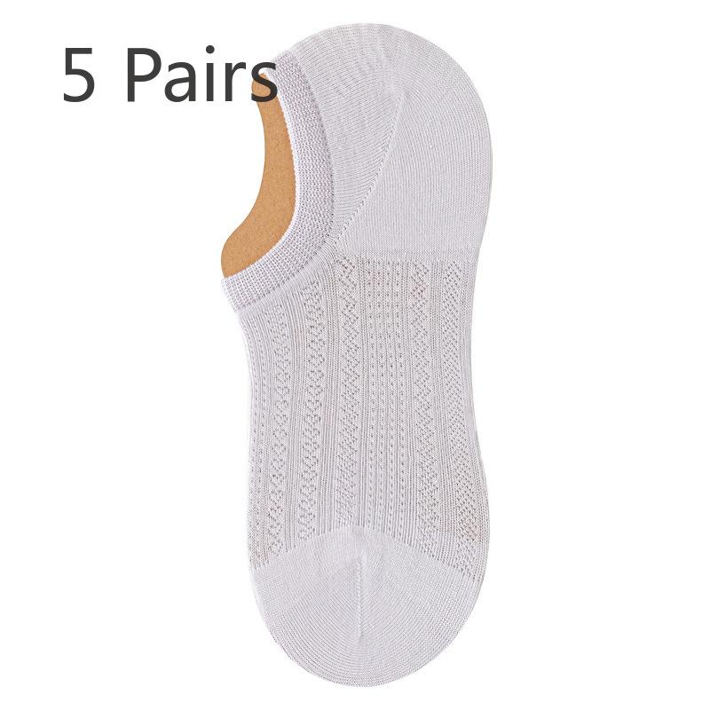 

5 пар женских летних ультратонких дышащих антибактериальных дезодорирующих носков-лодочек без косточек с легким ворсом 5 Pairs фиолетовый