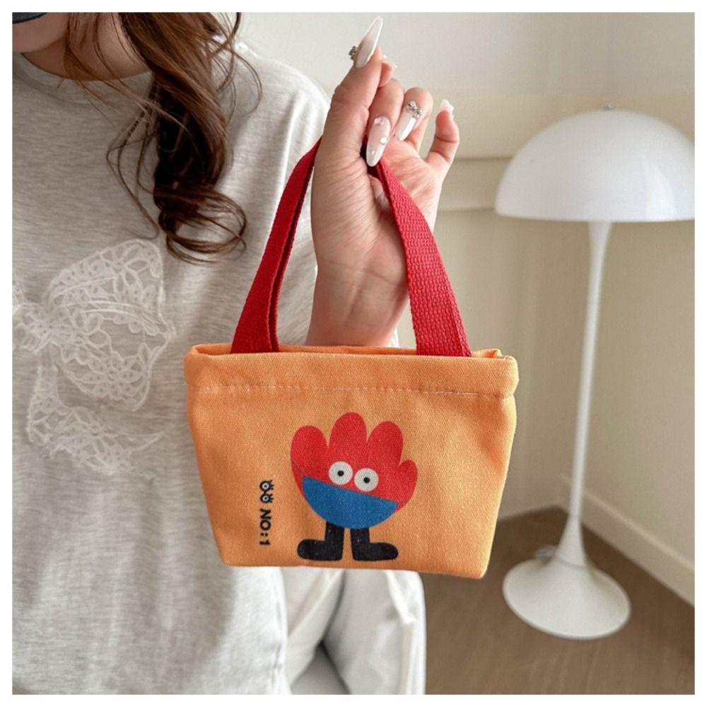 Neue Mini Canvas Tasche Cartoon Damen Handtasche Koreanischer Stil Kleine Taschen Niedliche Hand Lunch Tasche Lässige Tragetaschen Hand Snack Tasche