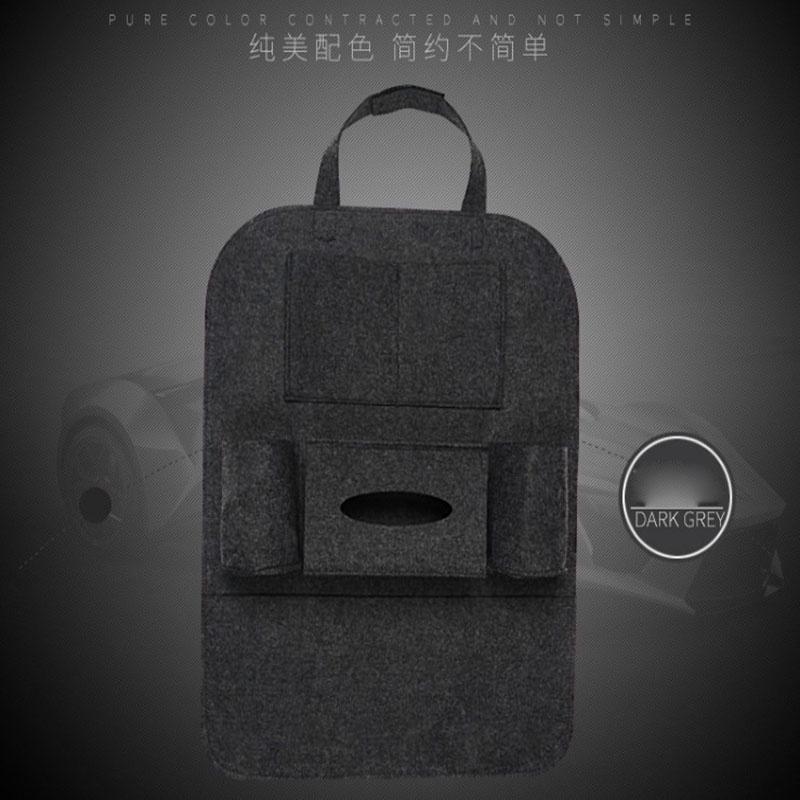 

New Auto Car Seat Back Multipocket Storage Bag Organizer Holder Accessory Black DeepGray