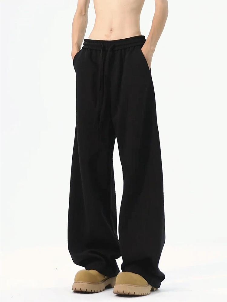Men's Cleanfit Wide-Leg Fleece Sweatpants - Autumn/Winter Straight-Leg Casual Sports Pants