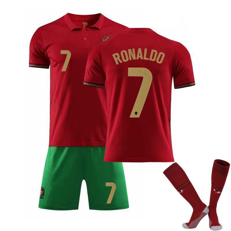 

C Ronaldo комплект верхней и нижней формы сборной Португалии, юниорская домашняя форма Криштиану Криштиану Роналду 7, реплика формы для детей Tokix Original