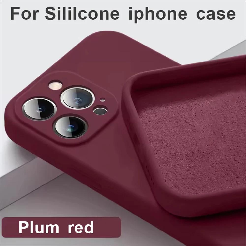 Red For For Iphone 16 Pro Case For Iphone 11 12 13 14 1 Pro Max 12 Mini 7 8 X XS XR Cover Coque Funda Silicone Soft TPU Back Case