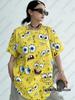 Summer New Cartoon Spongebob Print Tshirts For Wounisex Casual Street Hip Hop Tshirts Kawaii Sleepwear For Couple Y2k Loose Tops