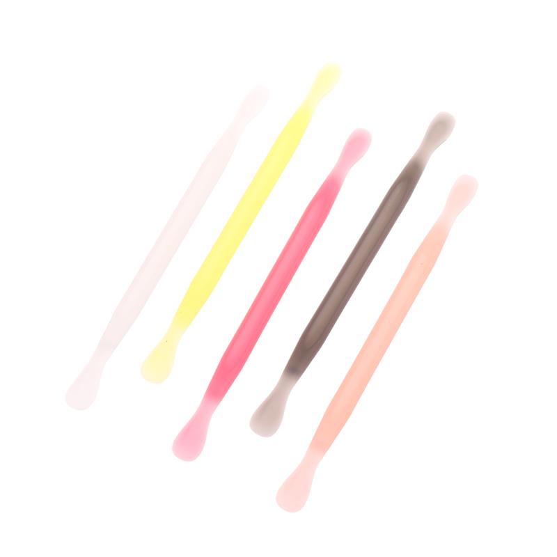 2Pcs Nail Cuticle Pusher Plastic Double End Reusable Manicure Cuticle Dead Skin Remove Pedicure Sticks Nail Art Clean Care Tool