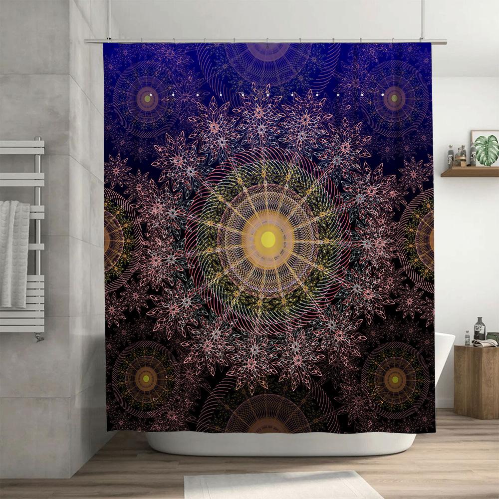 Beautiful And Intricate Pattern Shower Curtain Waterproof And Mildew Proof Bathroom Curtain Modern Home Decoration