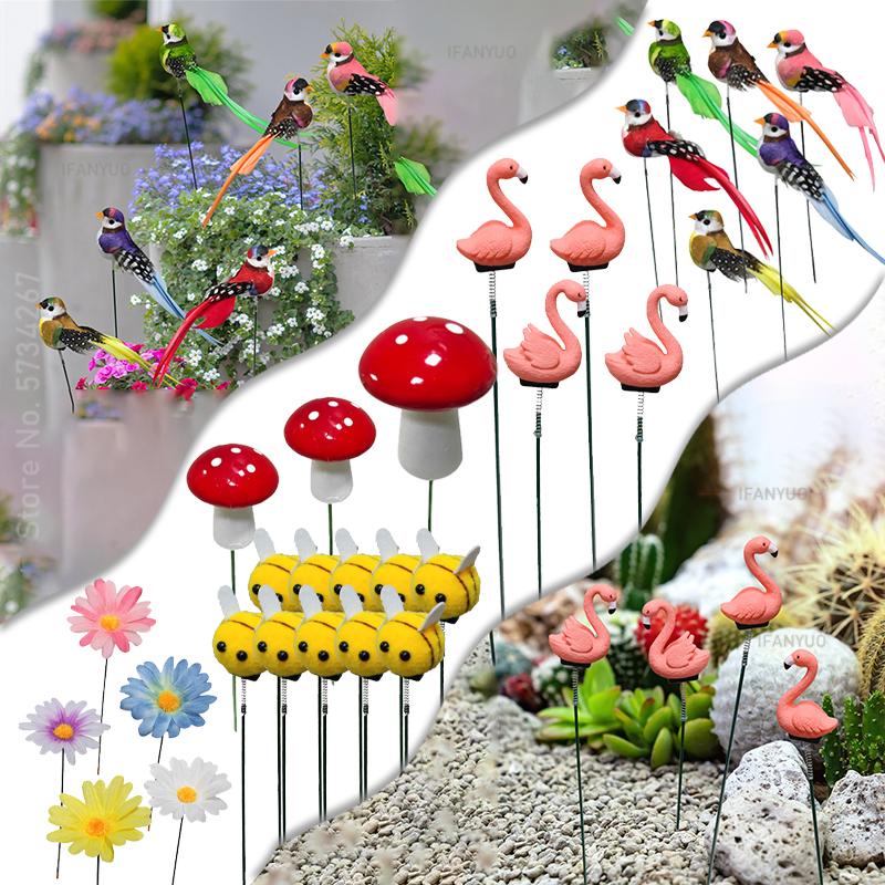 

Садово-парковое искусство Бабочка/Цветок/Птица/Фламинго/Грибной колышек Decoracion Уличный декор Садовое украшение Декоративный кол
