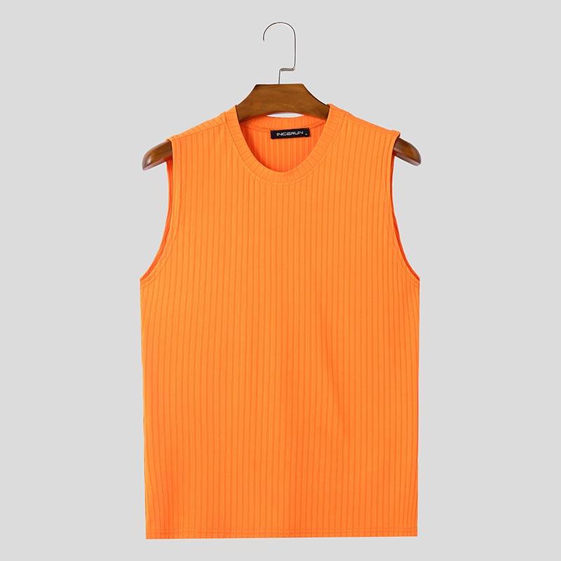 

INCERUN Летние мужские майки без рукавов с круглым вырезом, повседневные однотонные спортивные футболки для спортзала