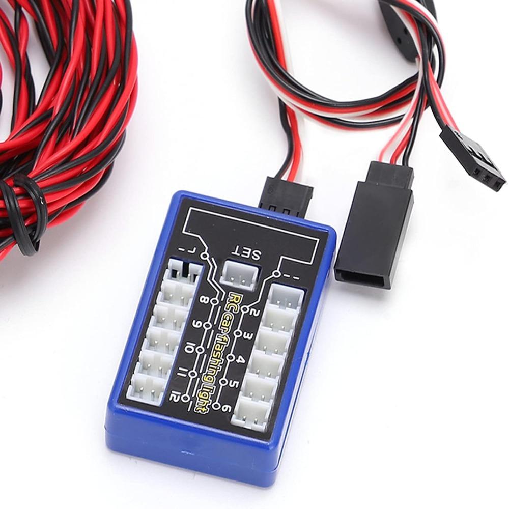 12 LED RC Car Lighting Kit 5 Operation Modes Flashing Light System  for 1/10 1/8 RC Truck