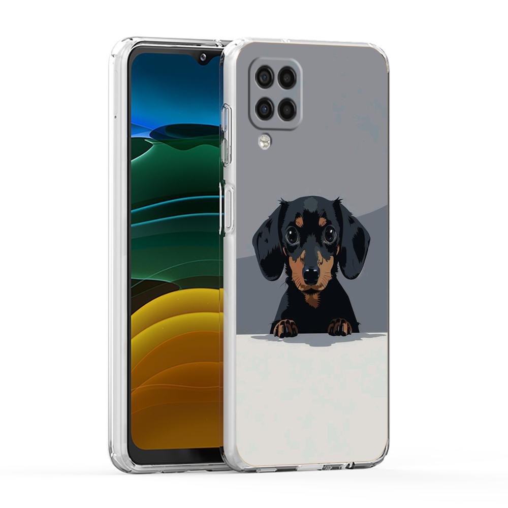 

Soft Cover for Samsung Galaxy A25 A23 A22 A52S A52 A55 A72 A41 A31 A13 A11 Transparent Phone Case Dachshund Sausage Dog Pattern for Samsung A05s
