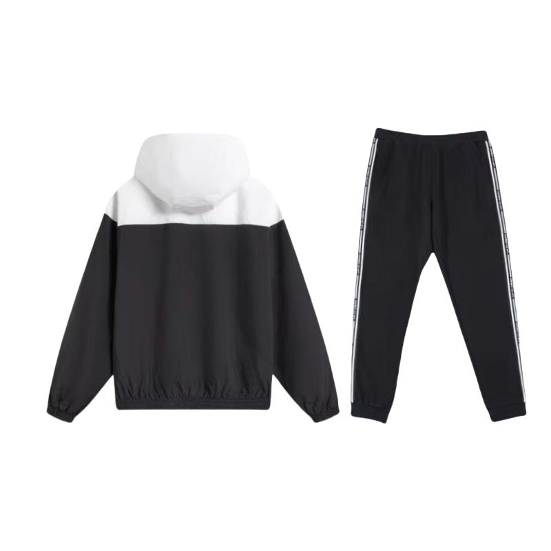 Li Ning Sports Lifestyle Series American Letter Hooded Drop Shoulder Loose Long Sleeve Elastic Waist Long Pants Casual Sports Suit AFDU033-1+YKLU333-1