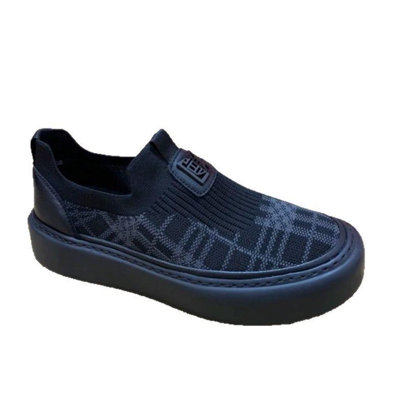 Men's shoes 2025 spring new sports shoes flying woven breathable board shoes casual men's shoes spring men's work shoes cloth shoes