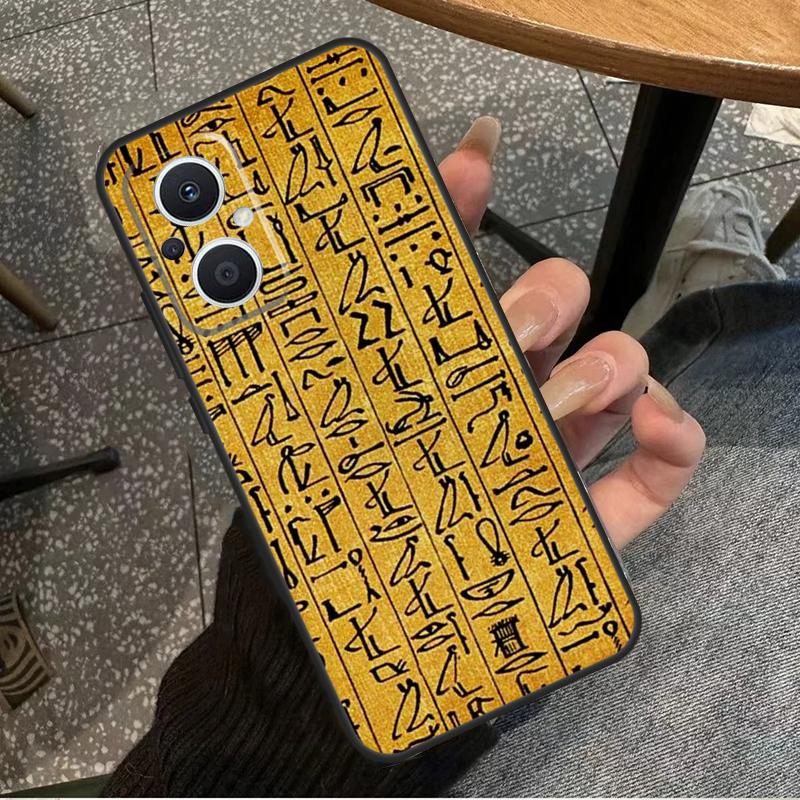 Egyptian Hieroglyphics For OPPO Reno 14 13 12 11 10 Pro 8T 11F 12F 13F 14F 7 8 Lite OPPO Find X8 X6 X5 X9 Pro Case