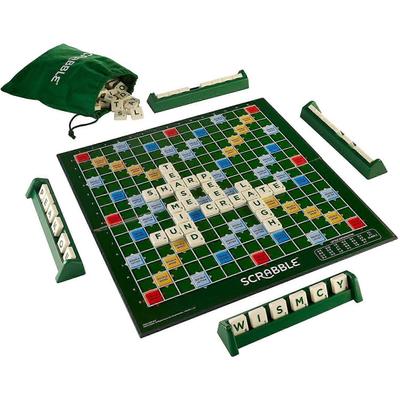 Scrabble Velká skládací edice s otočnou dřevěnou hrací deskou