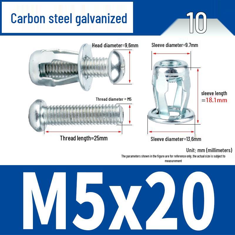 Plastic Petal Nut Expansion Screw for Hollow Sheet Metal - Fixed Lantern Rivet Expansion Bolt