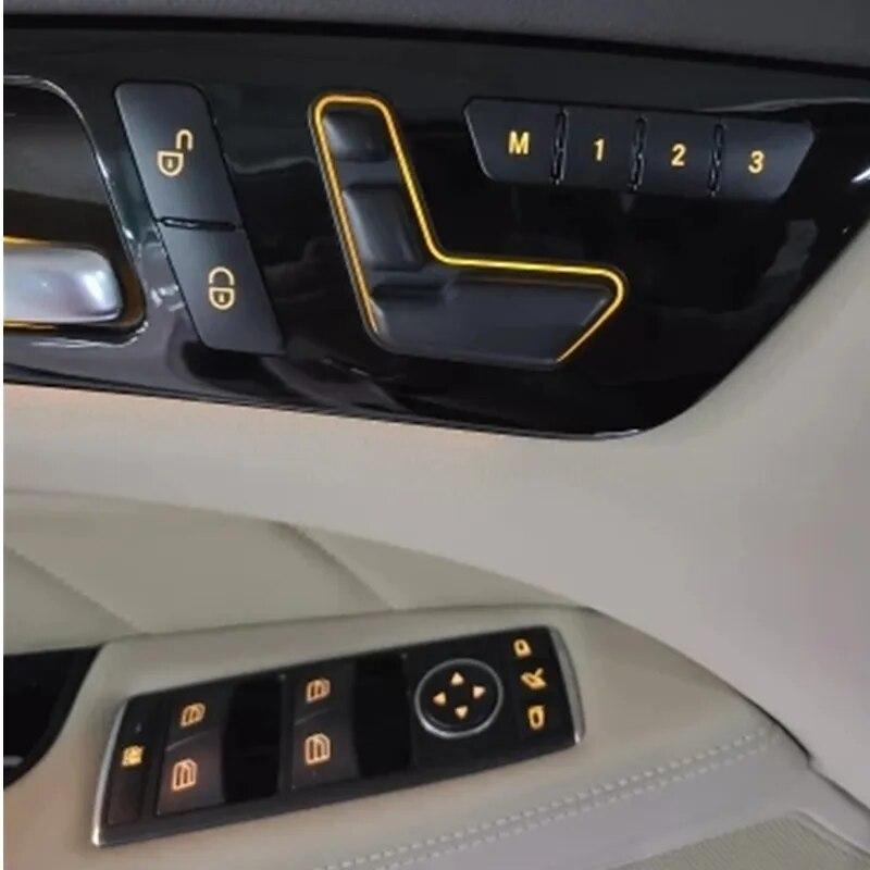 Door Lock Unlock Button Cover Sticker Window Glass Lift Button Sticker For Mercedes Benz A B C E GLA CLA CLS GLK GL ML GLE Class